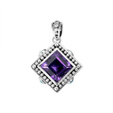 AP-6098-CO1 Sterling Silver Pendant With Amethyst Q. & Blue Topaz Q. Jewelry Bali Designs Inc